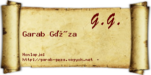 Garab Géza névjegykártya